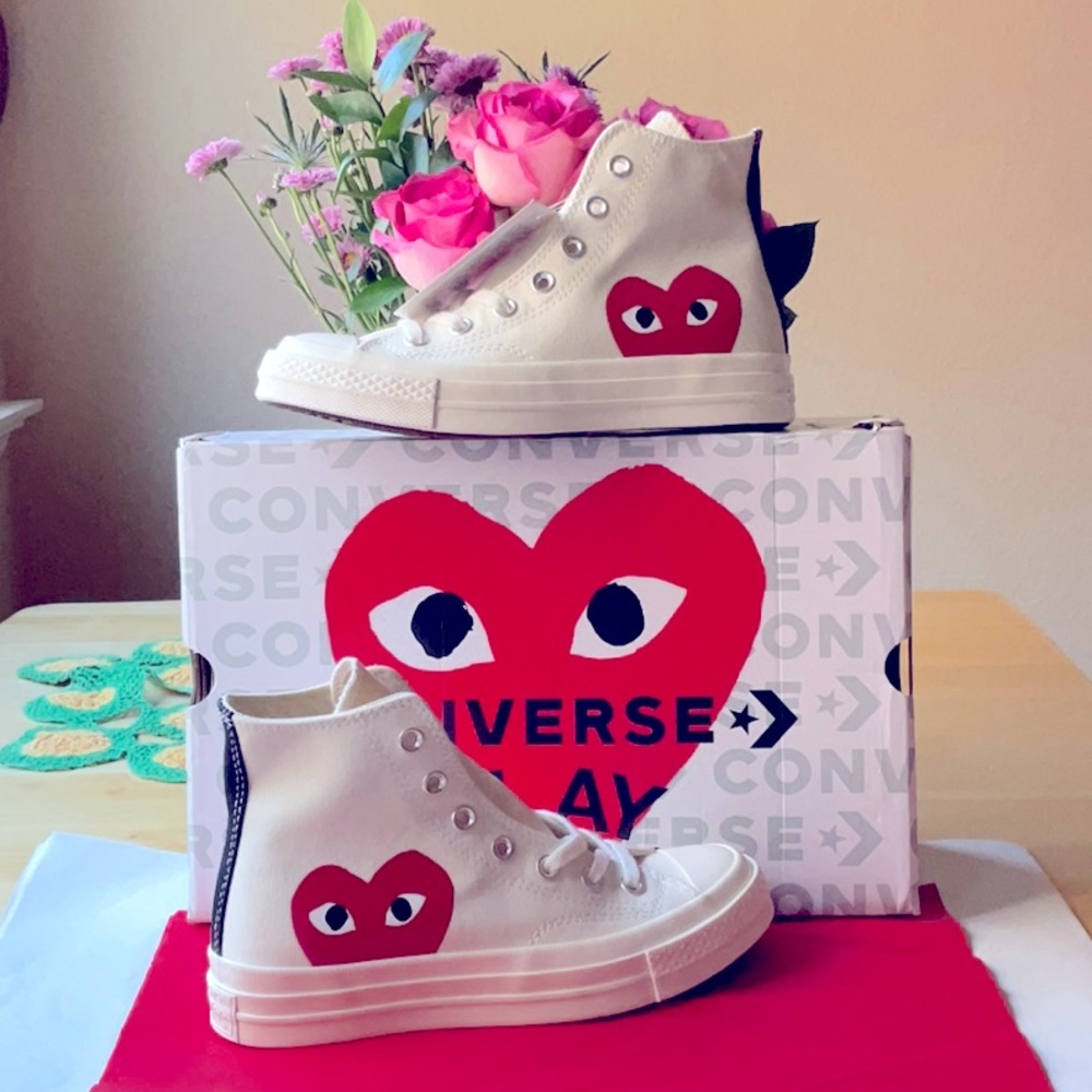 ❤️  DES GARÇONS PLAY X CONVERSE CHUCK TAYLOR HIDDEN HEART HIGH TOP SNEAKERS NWT